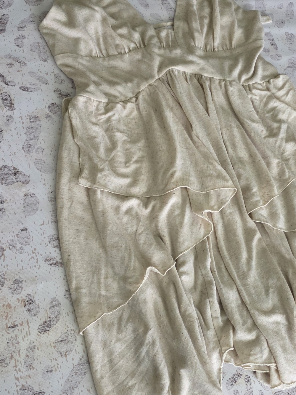 Free People Cream Tiered V-Neck Mini Dress - Picture 8 of 13